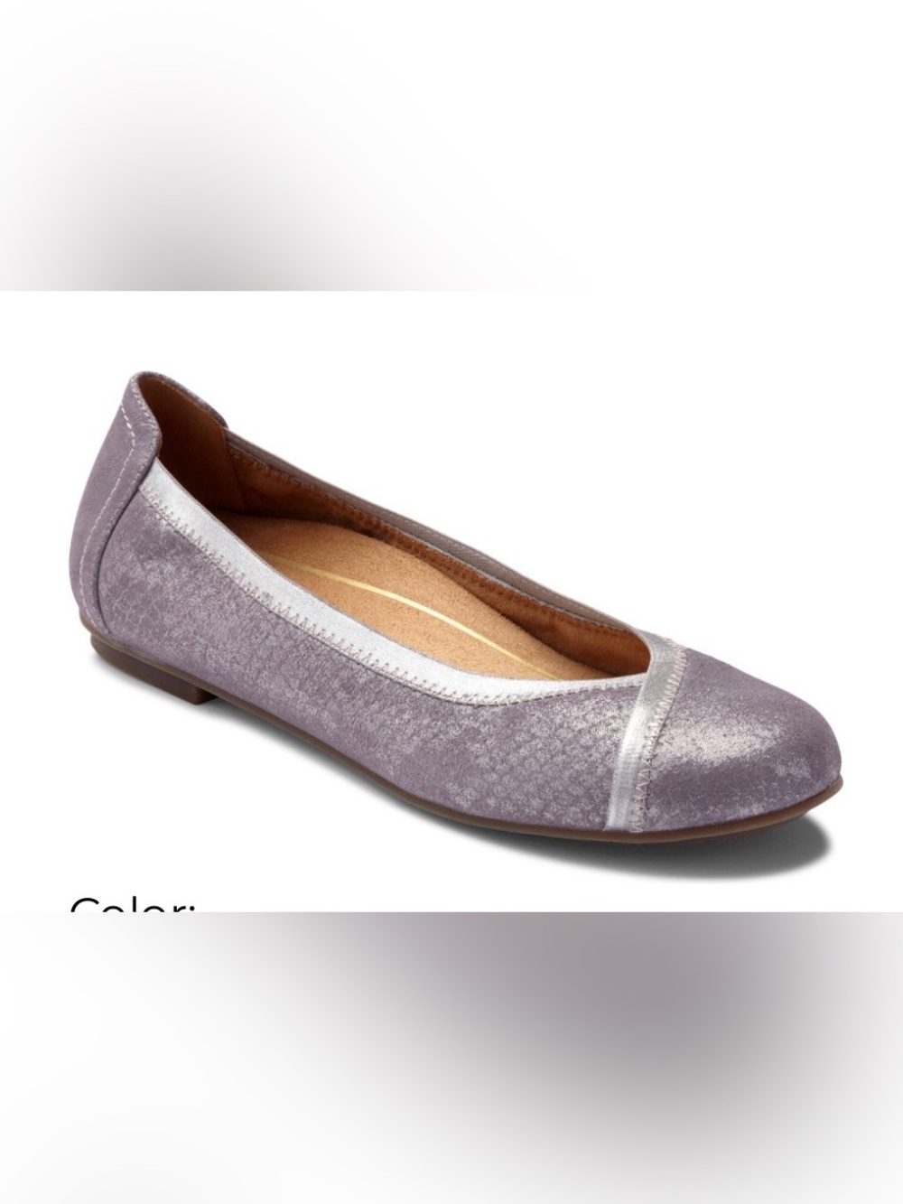 VIONIC CARROL LEATHER BALLET FLAT